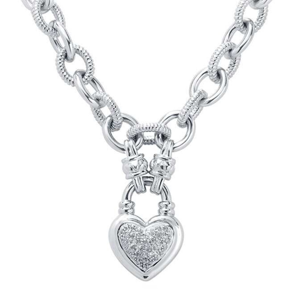 Silver 925 with 1/4ct Diamond Heart Necklace.